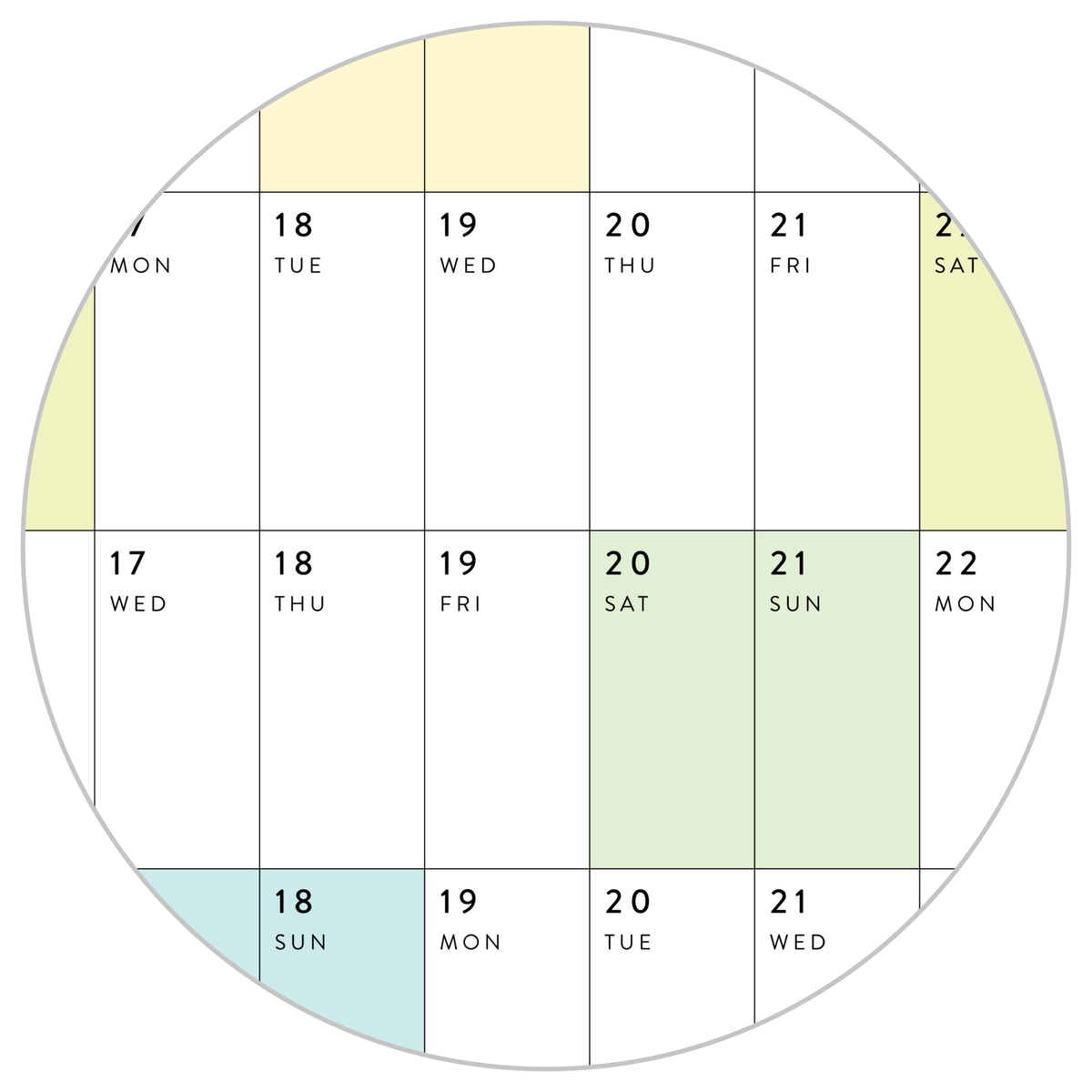 2025 - 2026 ACADEMIC WALL CALENDAR (JULY START) | HORIZONTAL WITH RAINBOW WEEKENDS