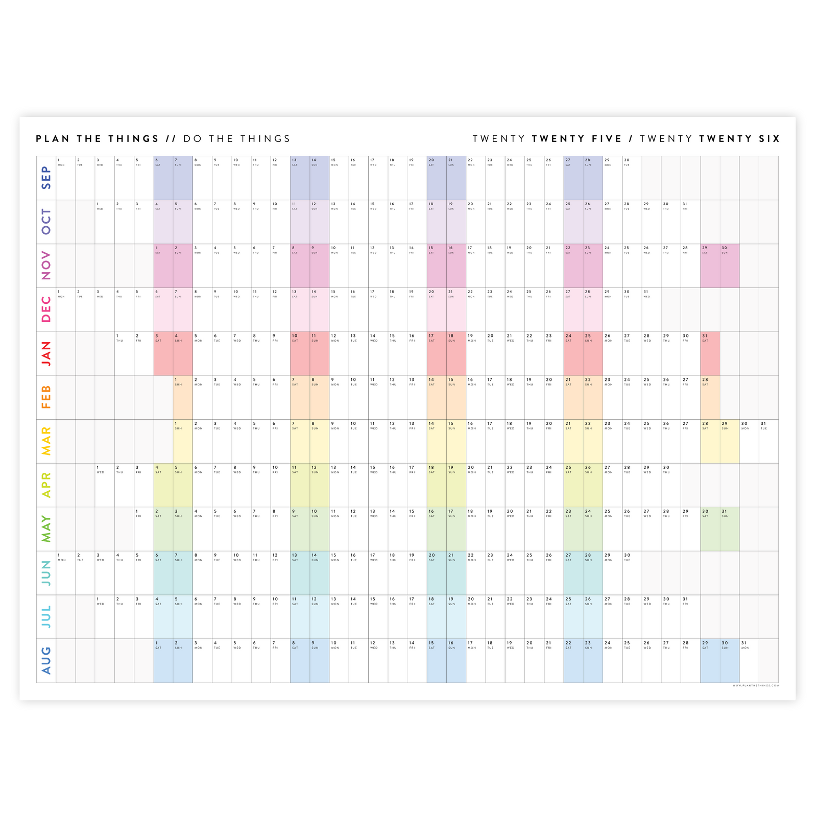 NEW FORMAT! GIANT 2025 - 2026 SEPTEMBER START ACADEMIC WALL CALENDAR | HORIZONTAL WITH ALIGNED WEEKENDS
