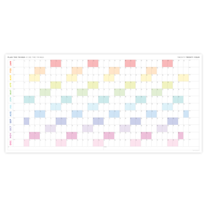 PRINTABLE 6' x 3' MASSIVE 2024 WALL CALENDAR WITH RAINBOW WEEKENDS - INSTANT DOWNLOAD