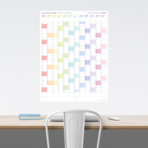 PRINTABLE VERTICAL 2027 WALL CALENDAR WITH RAINBOW WEEKENDS - INSTANT DOWNLOAD