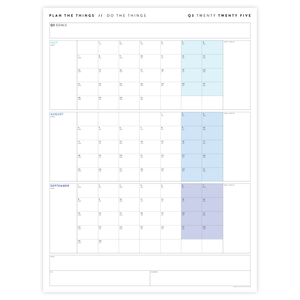 PRINTABLE 2025 QUARTERLY (Q1 + Q2 + Q3 + Q4) WALL CALENDAR BUNDLE (RAINBOW) - INSTANT DOWNLOAD