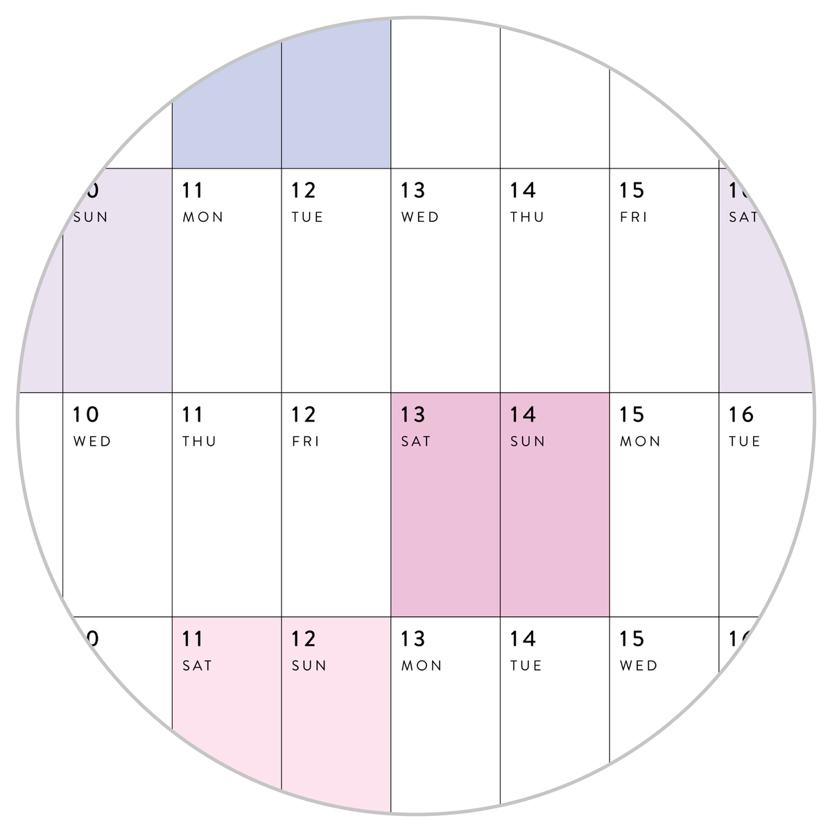 2025 - 2026 ACADEMIC WALL CALENDAR (JUNE START) | HORIZONTAL WITH RAINBOW WEEKENDS
