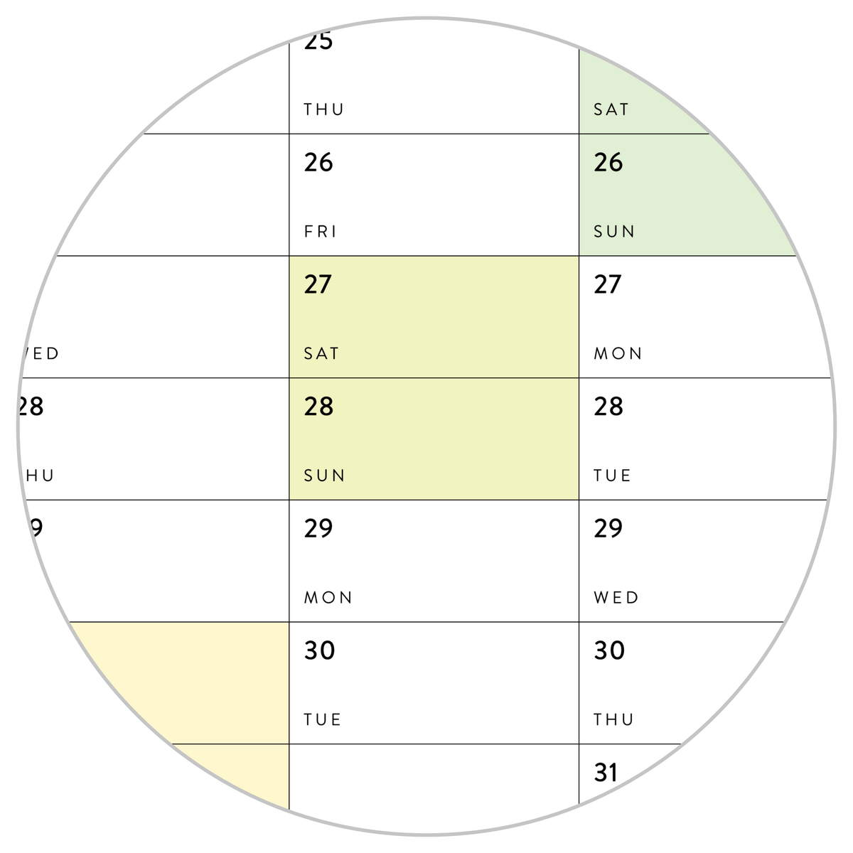 2025 - 2026 ACADEMIC WALL CALENDAR (JUNE START) | VERTICAL WITH RAINBOW WEEKENDS