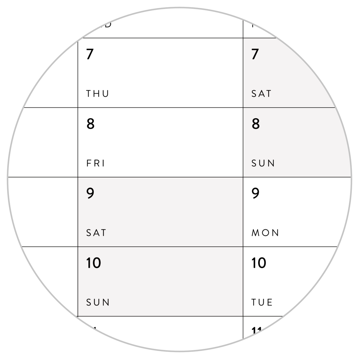 2025 - 2026 ACADEMIC WALL CALENDAR (JUNE START) | VERTICAL WITH GRAY / GREY WEEKENDS