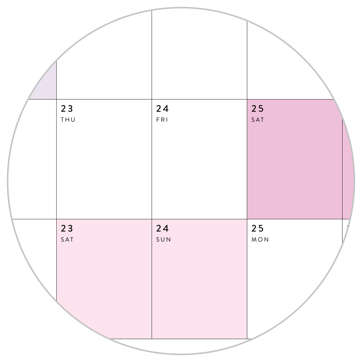 PRINTABLE 6' x 3' MASSIVE 2025 SIMPLIFIED  WALL CALENDAR WITH RAINBOW WEEKENDS - INSTANT DOWNLOAD