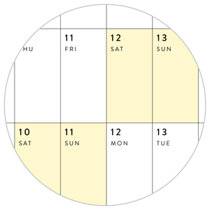 PRINTABLE 2026 HORIZONTAL WALL CALENDAR WITH YELLOW WEEKENDS - INSTANT DOWNLOAD