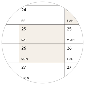 PRINTABLE VERTICAL 2027 WALL CALENDAR WITH BEIGE WEEKENDS - INSTANT DOWNLOAD