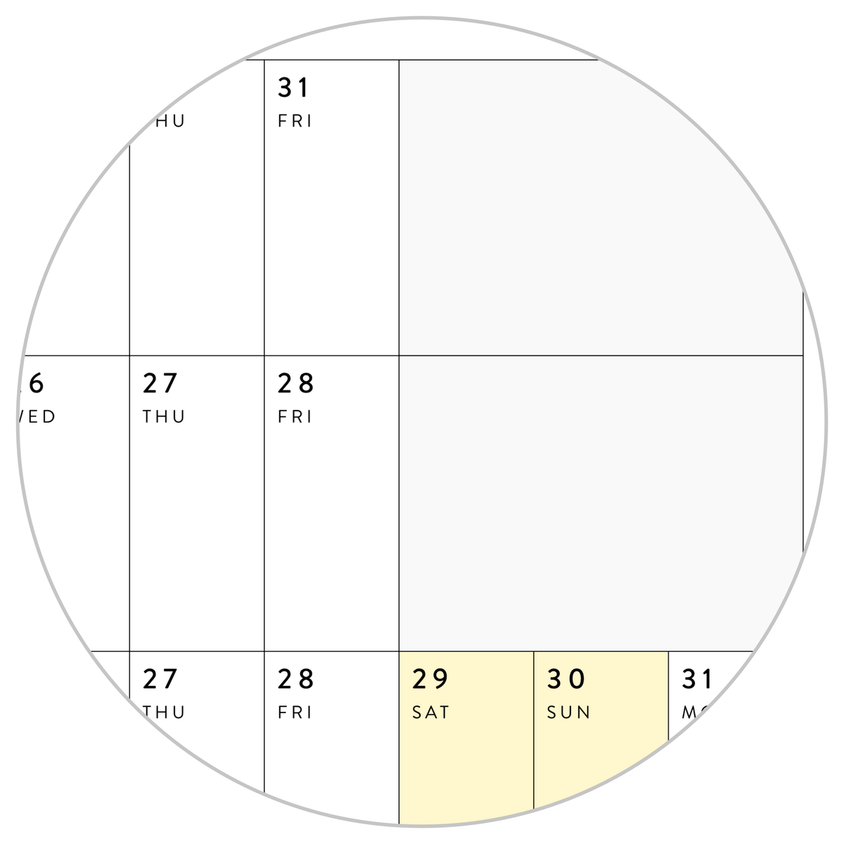 NEW! PRINTABLE 2026 HORIZONTAL WALL CALENDAR WITH ALIGNED WEEKENDS - INSTANT DOWNLOAD PRINT UP TO 48" x 36"