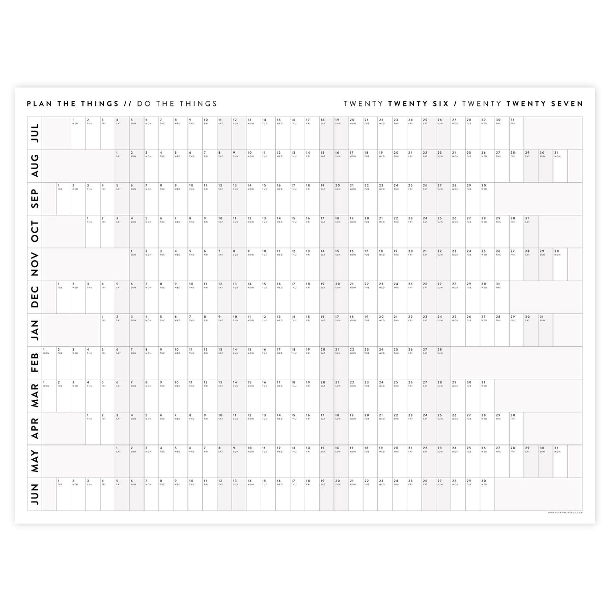 NEW! Giant 2026-2027 JULY START Wall Calendar with Aligned Gray Weekends | Mid-Year Student Teacher College Family Academic Planner
