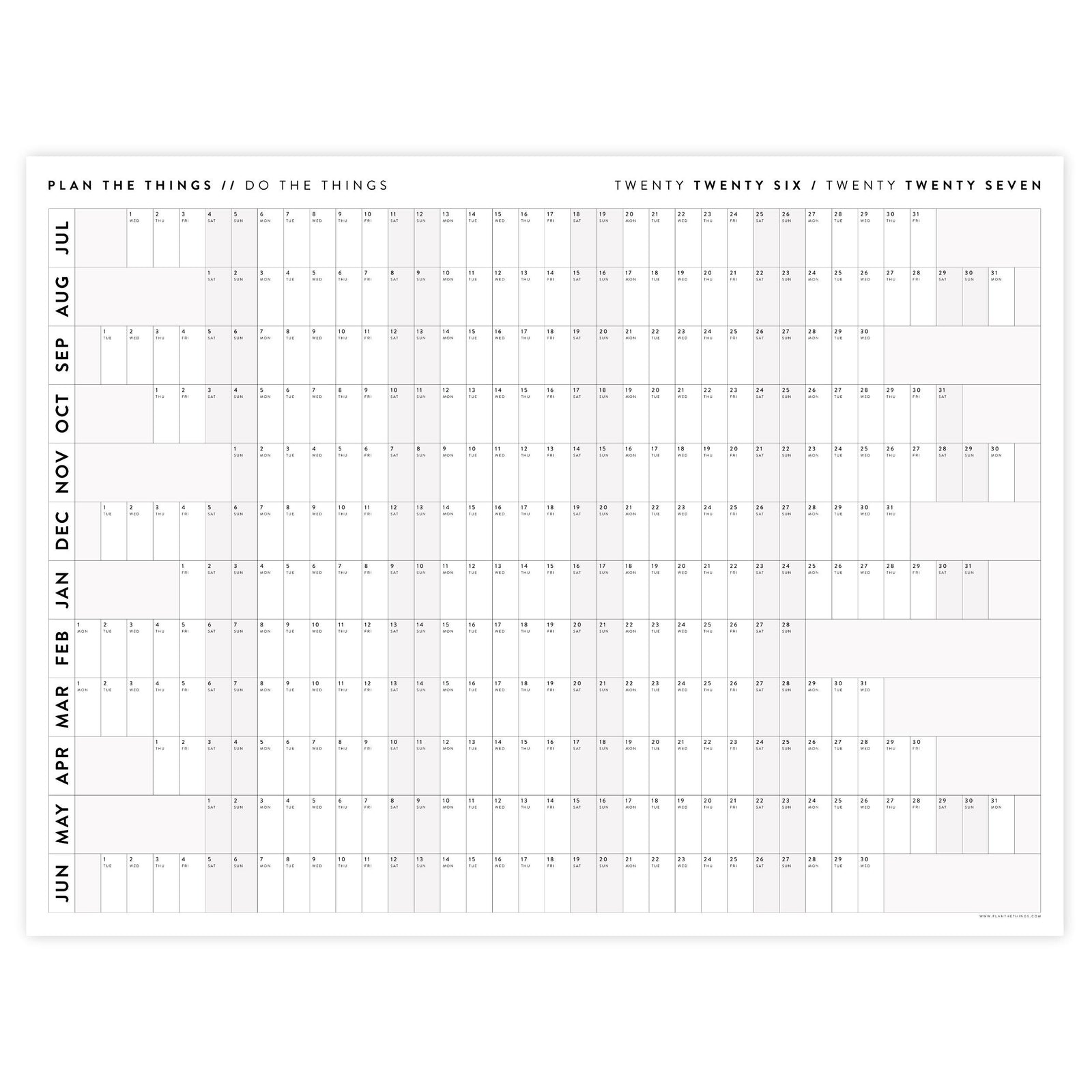 NEW! Giant 2026-2027 JULY START Wall Calendar with Aligned Gray Weekends | Mid-Year Student Teacher College Family Academic Planner