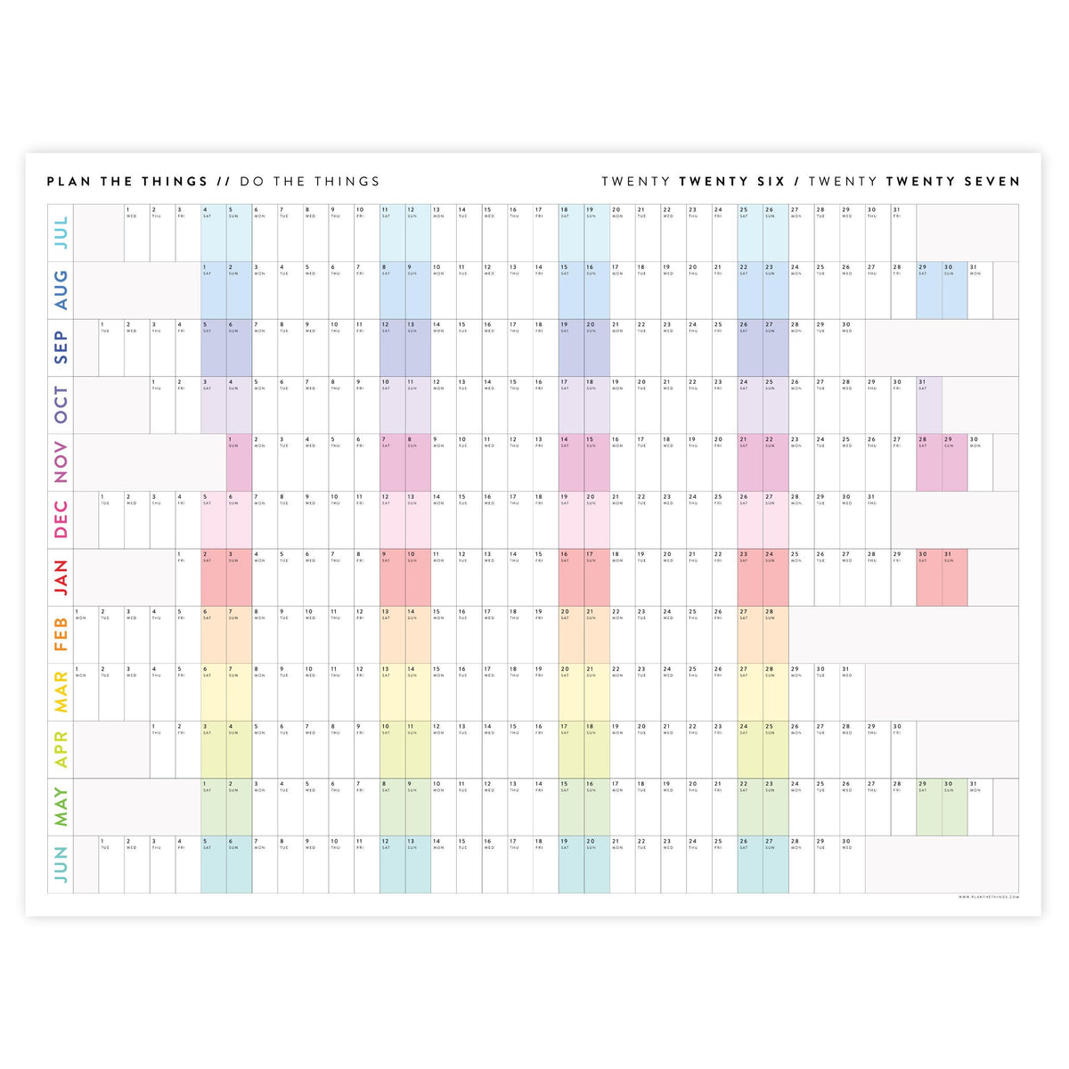 NEW! Giant 2026-2027 JULY START Wall Calendar with Aligned Weekends | Mid-Year Student Teacher College Family Academic Planner