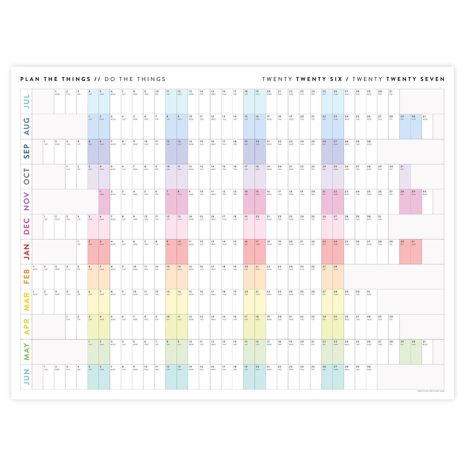 NEW! Giant 2026-2027 JULY START Wall Calendar with Aligned Weekends | Mid-Year Student Teacher College Family Academic Planner