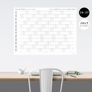 2026 - 2027 JULY Start Academic Wall Calendar | Mid-Year Monthly Planner | Student Teacher Family Giant Calendar with Gray Weekends