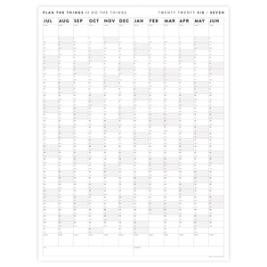 2026 - 2027 JULY Start Academic Wall Calendar | Mid-Year Monthly Planner | Annual Academic Vertical Family Student Teacher (Gray Weekends)