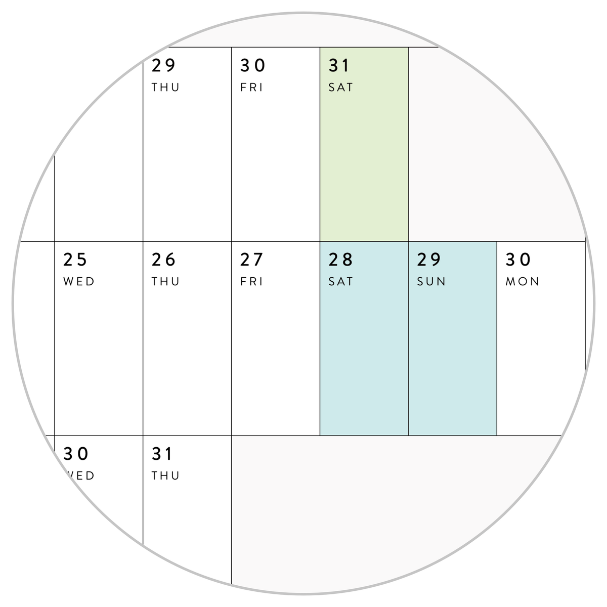 NEW! PRINTABLE 2026 HORIZONTAL WALL CALENDAR WITH ALIGNED WEEKENDS - INSTANT DOWNLOAD PRINT UP TO 48" x 36"