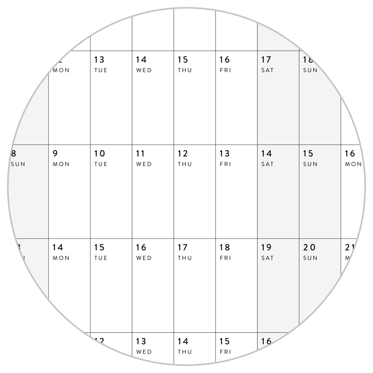NEW! PRINTABLE SEPTEMBER START 2026 - 2027 HORIZONTAL ACADEMIC WALL CALENDAR WITH ALIGNED GRAY WEEKENDS - INSTANT DOWNLOAD
