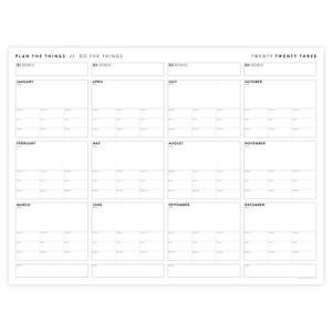 PRINTABLE 2023 FOCUS AND GOALS ANNUAL WALL PLANNER - INSTANT DOWNLOAD