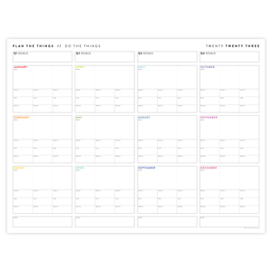 2023 FOCUS AND GOALS WALL PLANNER | RAINBOW