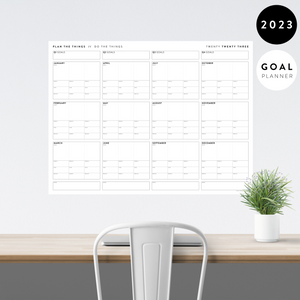 PRINTABLE 2023 FOCUS AND GOALS ANNUAL WALL PLANNER - INSTANT DOWNLOAD