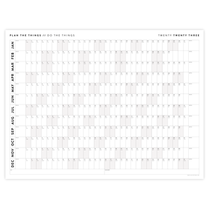 PRINTABLE HORIZONTAL 2023 WALL CALENDAR WITH GRAY WEEKENDS - INSTANT DOWNLOAD