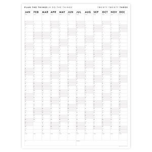 GIANT 2023 WALL CALENDAR | VERTICAL WITH GRAY / GREY WEEKENDS
