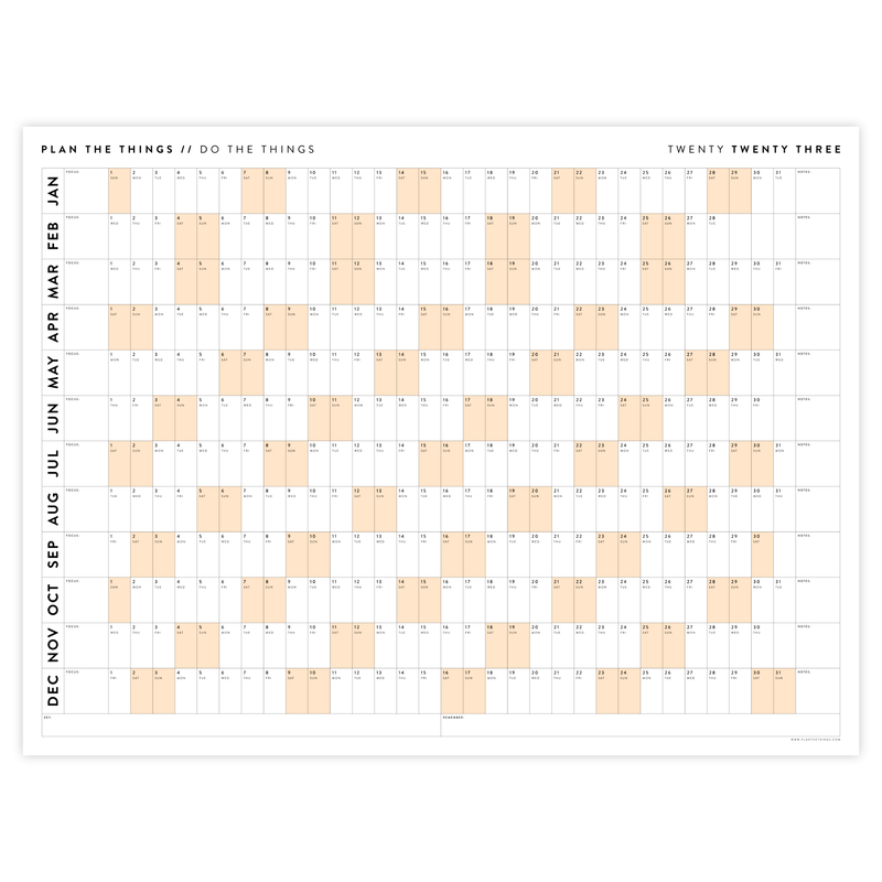 2023 GIANT WALL CALENDARS Plan The Things