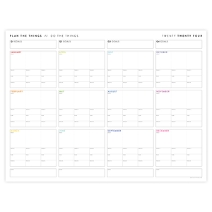 2024 FOCUS AND GOALS WALL PLANNER | RAINBOW