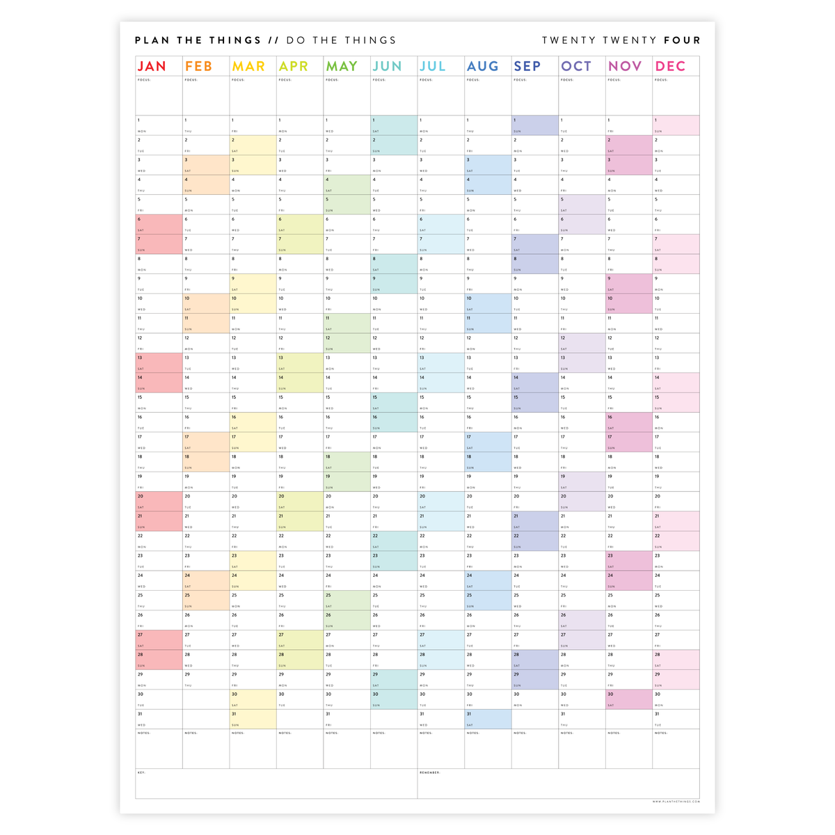 printable-vertical-2024-wall-calendar-with-rainbow-weekends-instant-plan-the-things