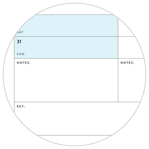 PRINTABLE SIX MONTH 2023 WALL CALENDAR (JULY TO DECEMBER) WITH BLUE WEEKENDS - INSTANT DOWNLOAD