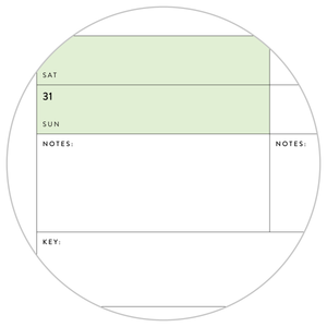 SIX MONTH 2023 GIANT WALL CALENDAR (JULY TO DECEMBER) WITH GREEN WEEKENDS