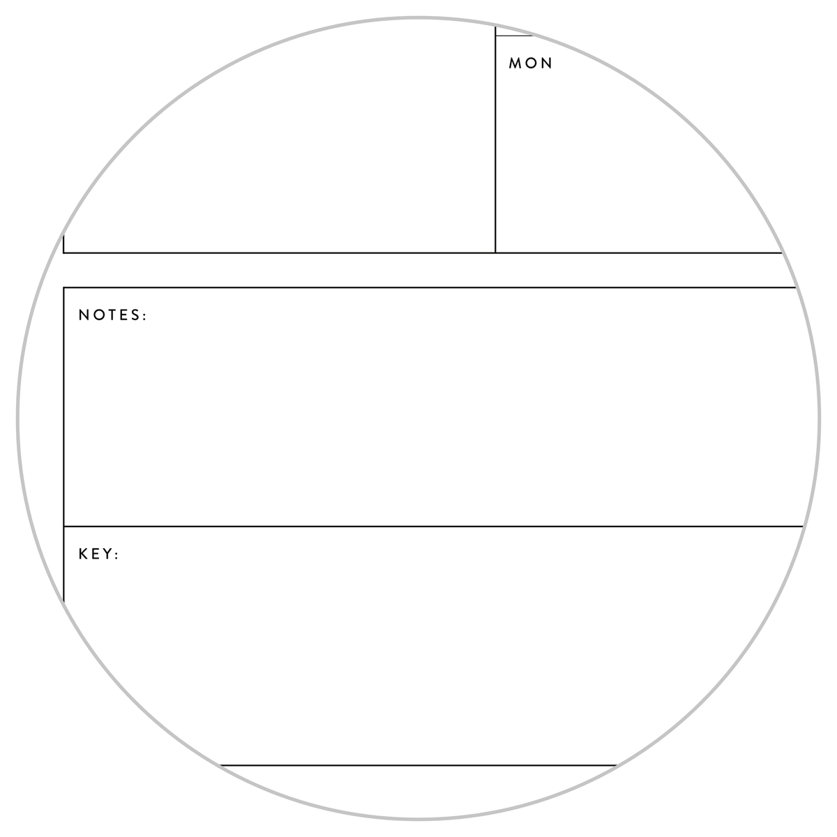 PRINTABLE UNDATED QUARTERLY WALL CALENDAR - MONDAY START - RAINBOW (1) WEEKENDS - INSTANT DOWNLOAD