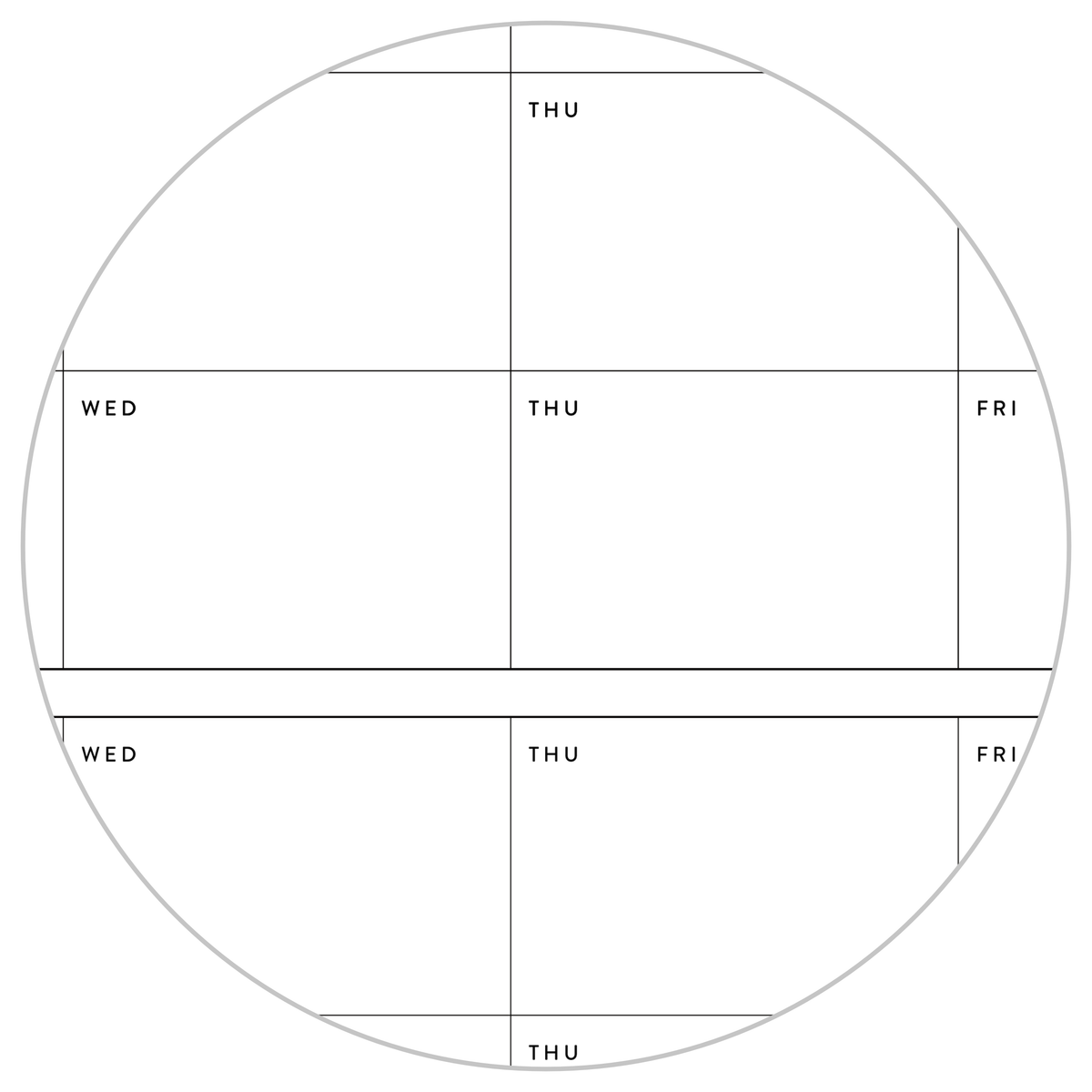 PRINTABLE UNDATED QUARTERLY WALL CALENDAR - SUNDAY START - RAINBOW (2) WEEKENDS - INSTANT DOWNLOAD