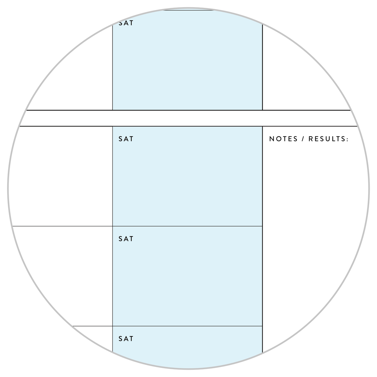 PRINTABLE UNDATED QUARTERLY WALL CALENDAR - SUNDAY START - BLUE WEEKENDS - INSTANT DOWNLOAD