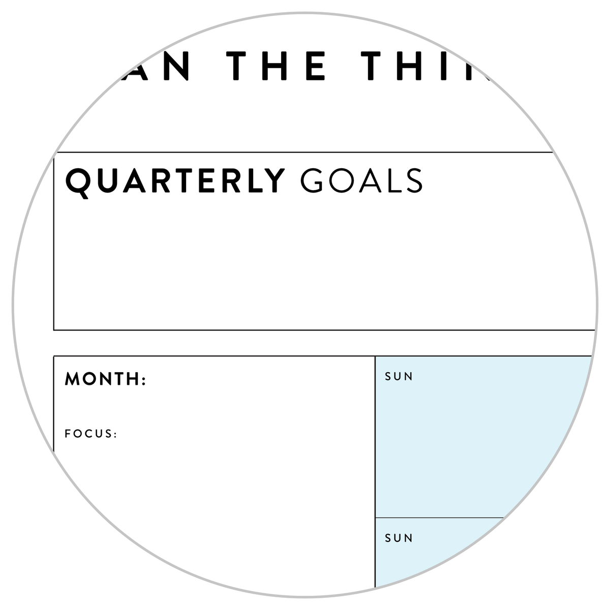 UNDATED QUARTERLY GIANT WALL CALENDAR - SUNDAY START - BLUE WEEKENDS