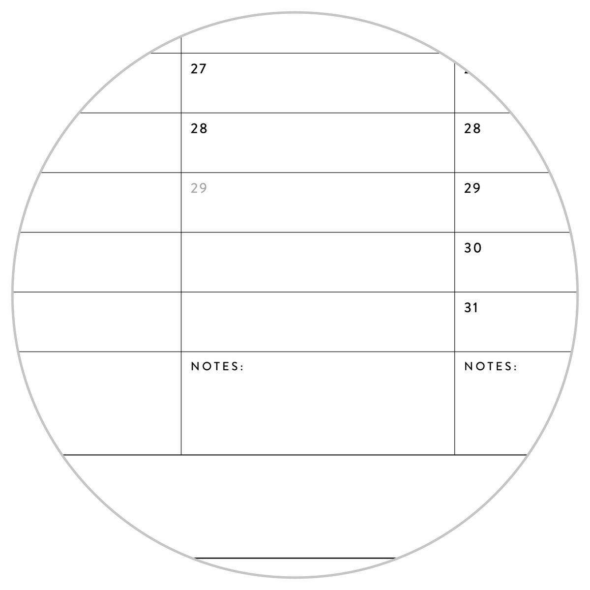 UNDATED PERPETUAL / FOREVER WALL CALENDAR - ANNUAL + QUARTERLY PLANNING
