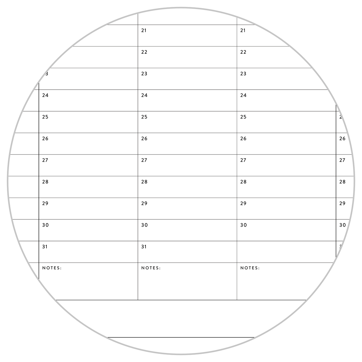 UNDATED PERPETUAL / FOREVER WALL CALENDAR - ANNUAL + QUARTERLY PLANNING