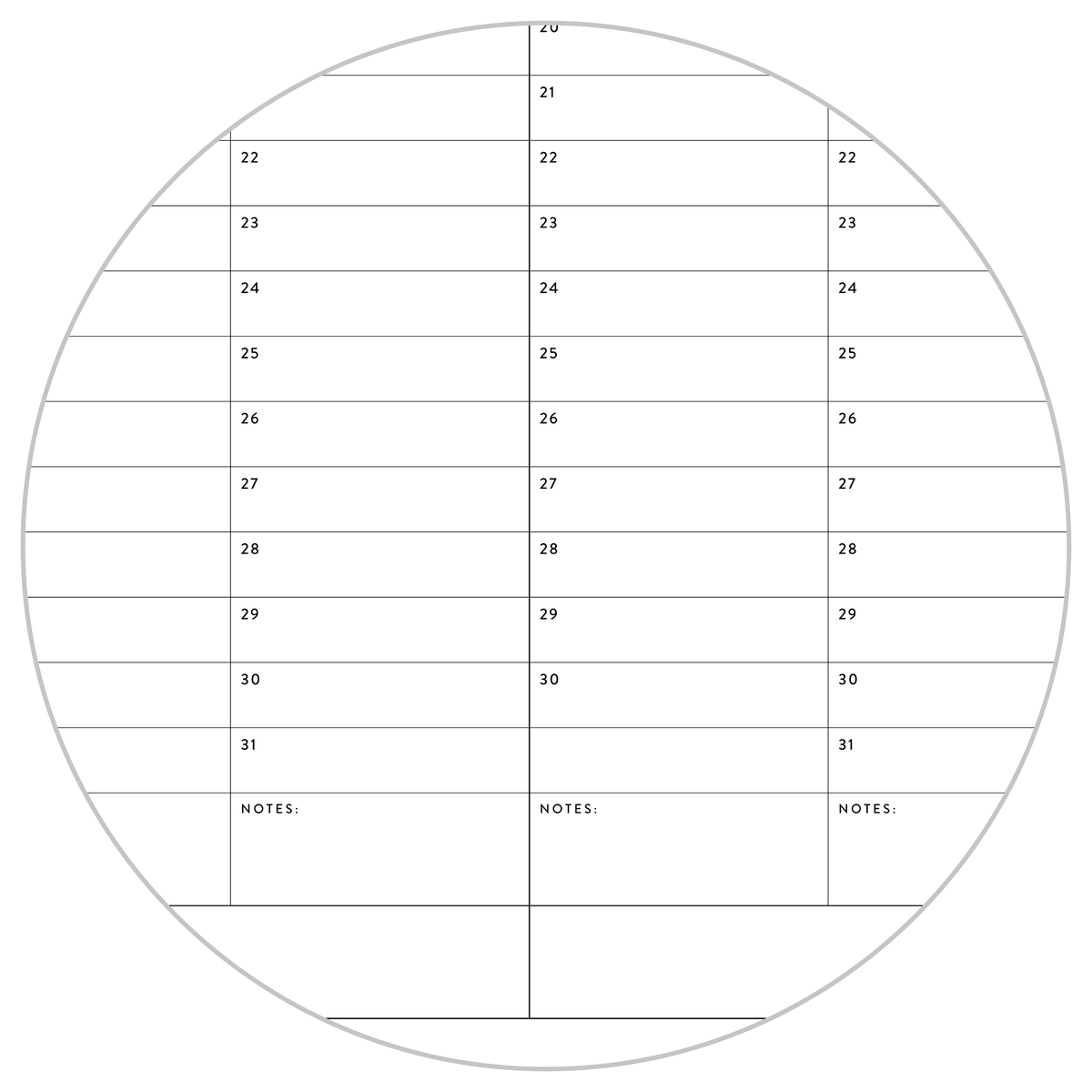 UNDATED PERPETUAL / FOREVER WALL CALENDAR - ANNUAL + QUARTERLY PLANNING