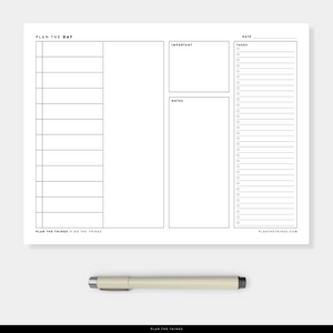 Daily Dashboard with Vertical Timeline - Undated Printable Planner Inserts (A4 + US Letter)