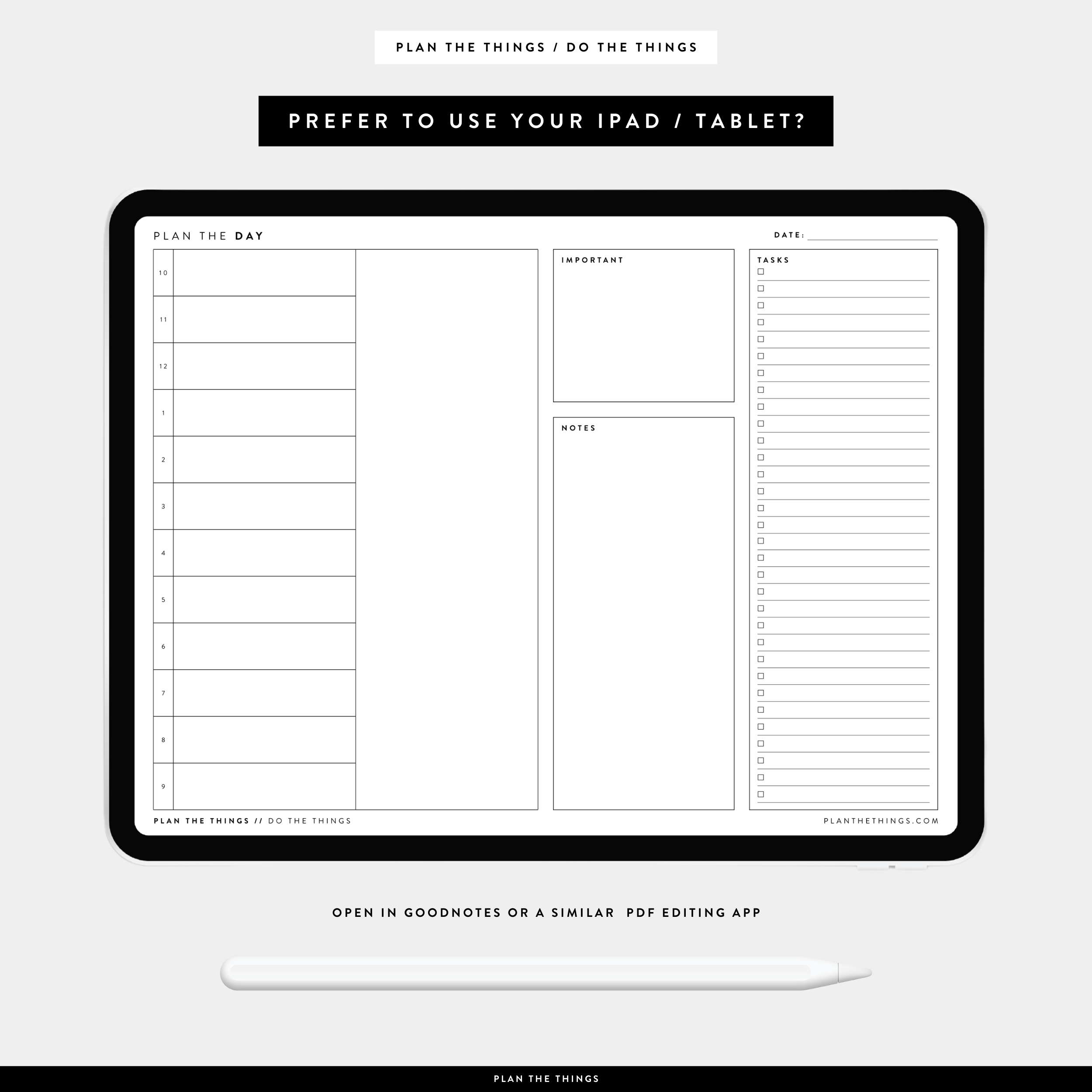 Printable Vertical Weekly Planner Template