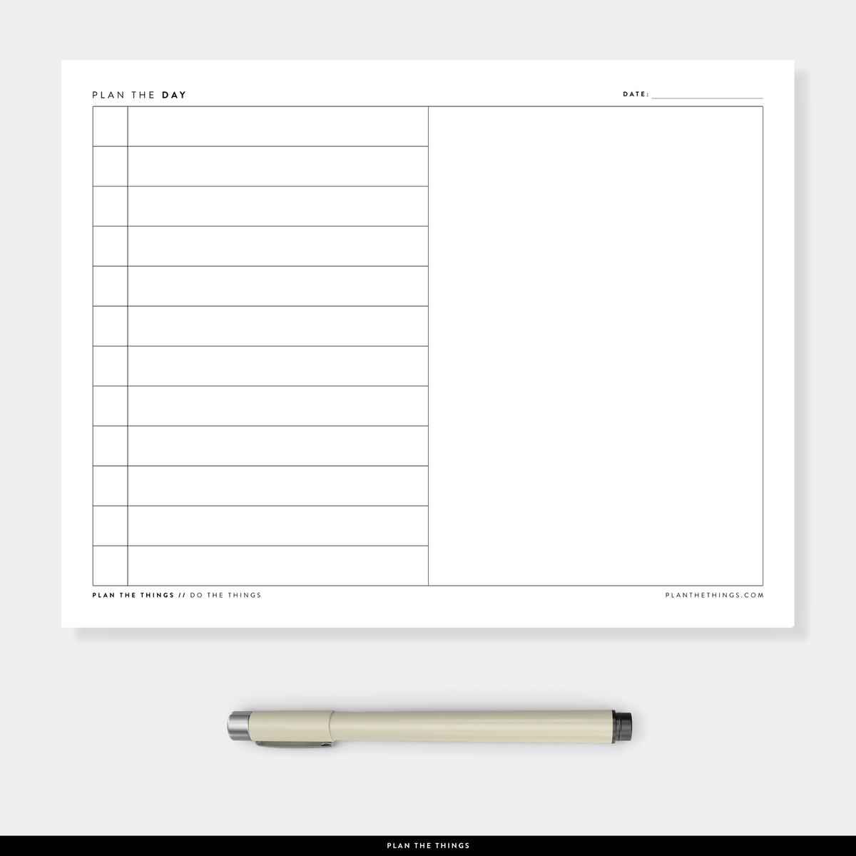 Daily Simple Schedule with Vertical Timeline - Undated Printable Planner Inserts (A4 + US Letter)