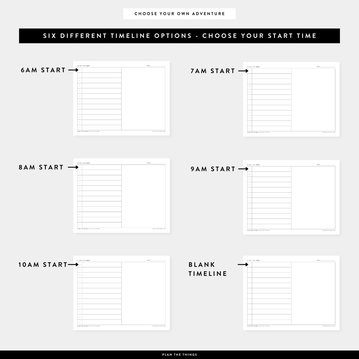 Daily Simple Schedule with Vertical Timeline - Undated Printable Planner Inserts (A4 + US Letter)