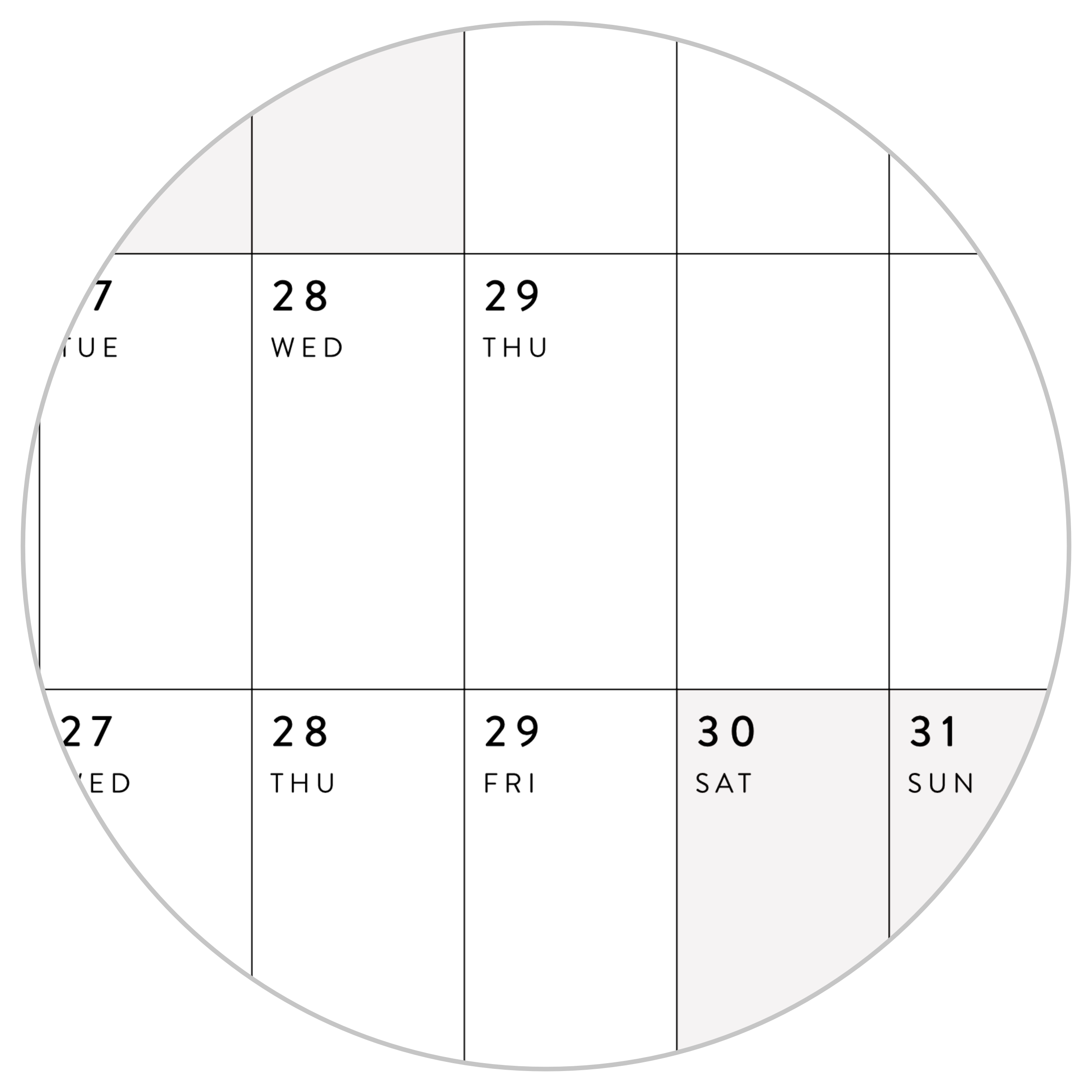 PRINTABLE HORIZONTAL 2024 WALL CALENDAR WITH GRAY WEEKENDS INSTANT D