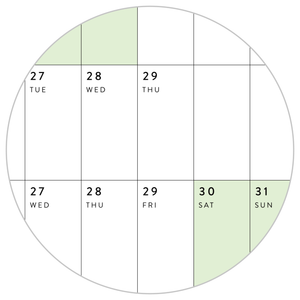 GIANT 2024 WALL CALENDAR | HORIZONTAL WITH GREEN WEEKENDS