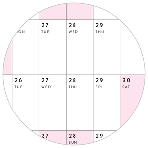 PRINTABLE HORIZONTAL 2024 WALL CALENDAR WITH PINK WEEKENDS - INSTANT DOWNLOAD