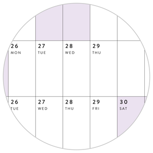 GIANT 2024 WALL CALENDAR | HORIZONTAL WITH PURPLE WEEKENDS