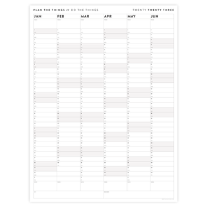PRINTABLE SIX MONTH 2023 WALL CALENDAR SET WITH GRAY / GREY WEEKENDS - INSTANT DOWNLOAD