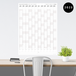 GIANT 2023 WALL CALENDAR | VERTICAL WITH GRAY / GREY WEEKENDS