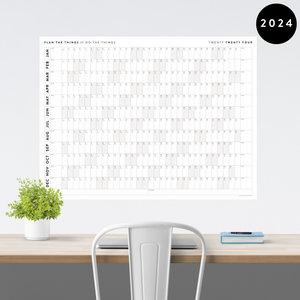 GIANT 2024 WALL CALENDAR | HORIZONTAL WITH GRAY WEEKENDS