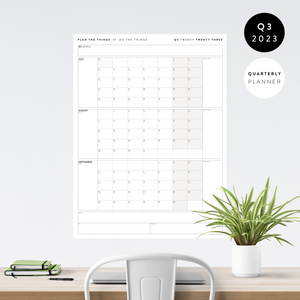 Q3 2023 QUARTERLY GIANT WALL CALENDAR (JULY - SEPTEMBER 2023) - GRAY / GREY WEEKENDS