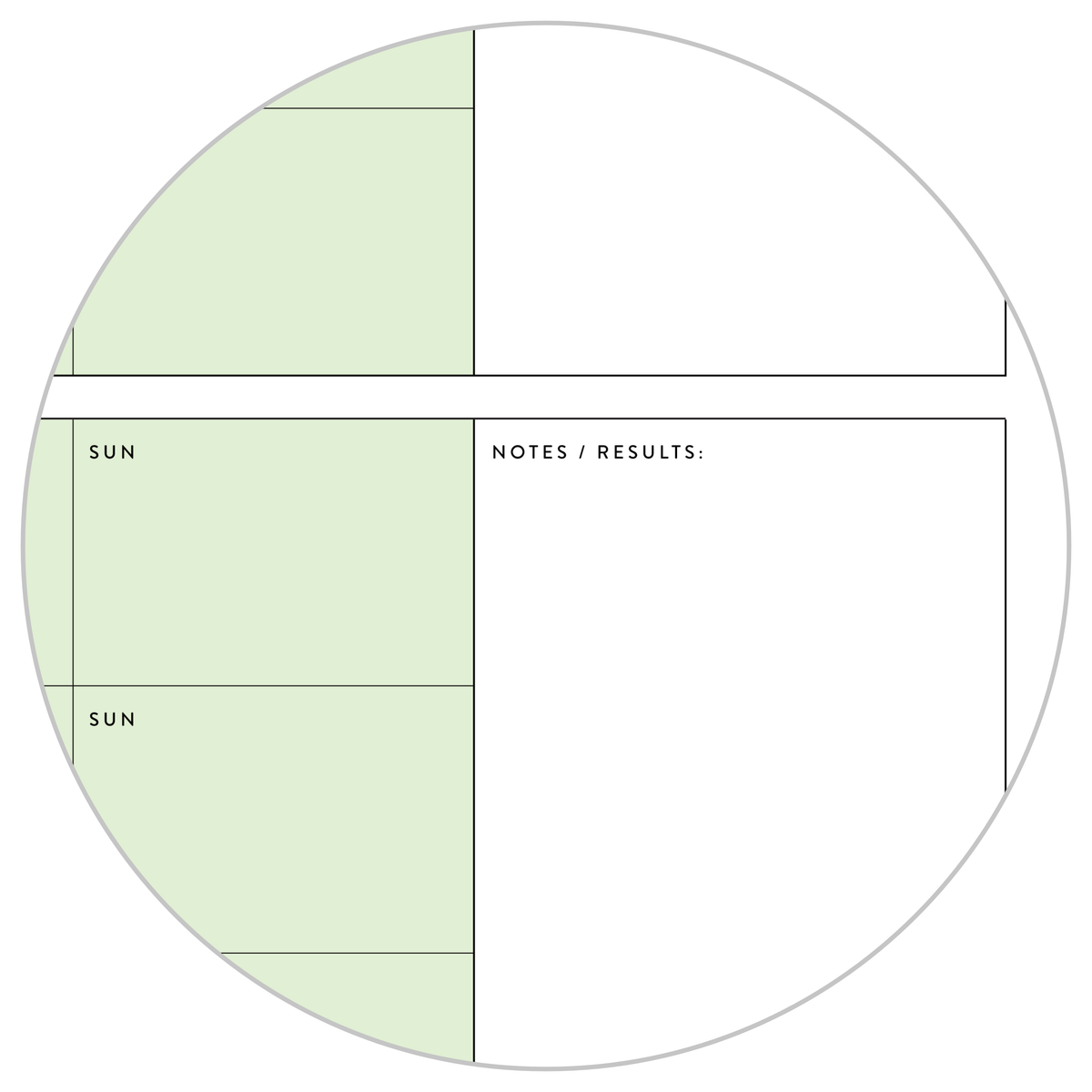 PRINTABLE UNDATED QUARTERLY WALL CALENDAR - MONDAY START - GREEN WEEKENDS - INSTANT DOWNLOAD